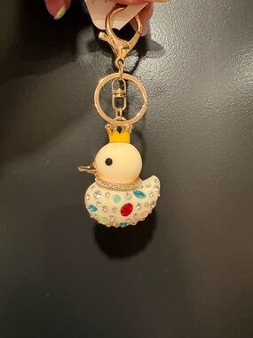 Duck metal bag charm keychain